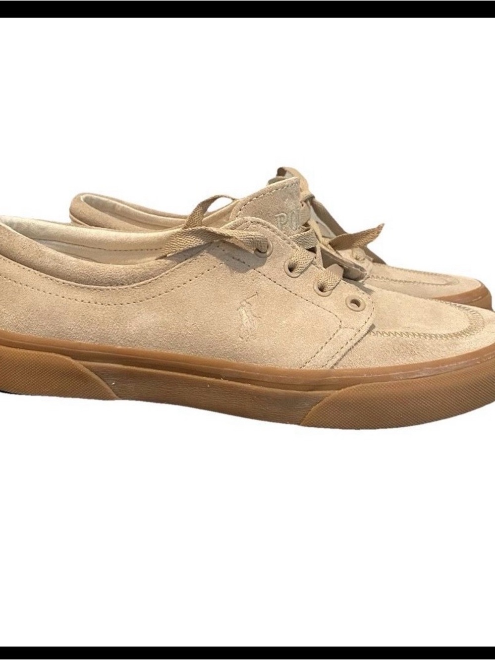 Polo by Ralph Lauren Tan Suede Low-Top Sneakers